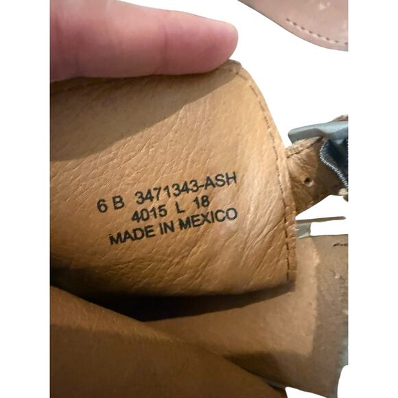 Frye Courtney Slingback Taupe Suede Leather Peep Toe Block Heel Shooties Size 6 - Picture 9 of 9